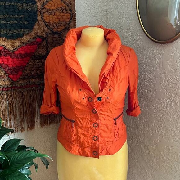 Vintage 80s Renfrew Bright Orange Puff Collar Jacket – Size 8, Made in USA - Picture 6 of 16